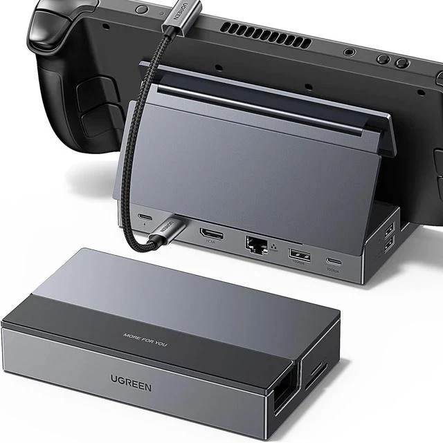 Main image of UGREEN Steam Deck Dock 9-in-1 USB C Docking Station Foldable Stand, 4K@60Hz HDMI, Gigabit Ethernet, PD 100W, 10Gbps USB A&C 3.2, TF/SD for Steam Deck, Rog Ally, ROG Xbox Ally, Legion Go