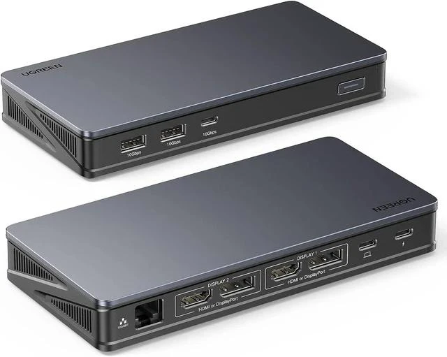 Main image of UGREEN Revodok Pro 209 USB C Docking Station, DisplayLink 9-in-1 Dual 4K@60hz Monitor Dock for MacBook & Windows with 2 DP & 2 HDMI, 10 Gbps USB C & USB-A Data Ports, 100W PD, Gigabit Ethernet