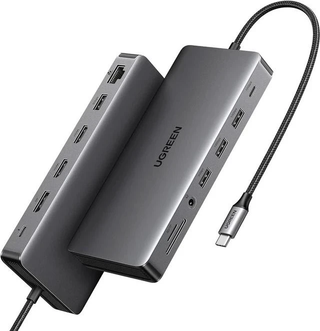 Main image of UGREEN Revodok Pro 313 Laptop Docking Station 13 in 1 4K Triple Display USB C Dock Dual HDMI, DP, 10Gbps Data Port 100W PD Gigabit Ethernet, SD/TF Card Reader Compatible for Thinkpad, Zenbook and more