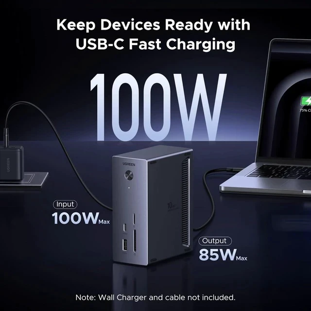 Alt view image 7 of 7 - UGREEN Revodok NVMe Docking Station 10-in-1 USB-C Hub 4K@60Hz HDMI, M.2 NVMe SSD Enclosure, 10Gbps USB-C/A, 100W PD Charging, Gigabit Ethernet, SD/TF for MacBook M5, Mac mini M4, Windows Laptop