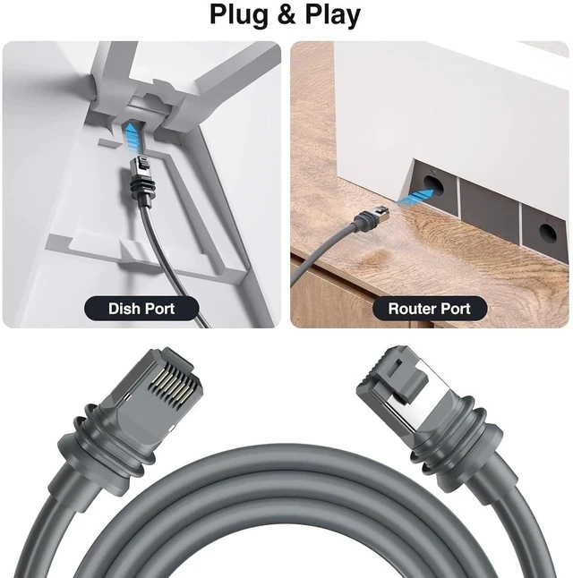 Alt view image 4 of 7 - V3 Gen 3 Waterproof Replacement Cable for Starlink Gen 3 Rectangular Satellite Internet, Outdoor Waterproof, Plug-and-Play - 2M(6.55FT)