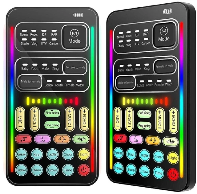 Alt view image 2 of 7 - Handheld Portable Voice Changers, 10 Scales Adjustable Sound Disguiser, Mini Multifunctional Voice Changer with 8 Sound Effects for , Live, PC