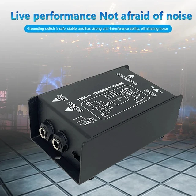 Alt view image 4 of 7 - Passive DI Box Direct Box with Audio Isolation, Eliminates Ground Loop Noise, Converts High-Impedance to Low-Impedance Signal for Mixers / Interfaces