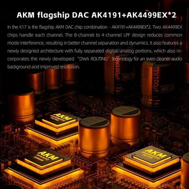 Alt view image 4 of 6 - K17 Desktop DAC&Headphone Amplifier AK4191+AK4499EX*2, 31-Band PEQ, MQA,Support DSD512 32Bit/768kHz with Remote Control (Silver)