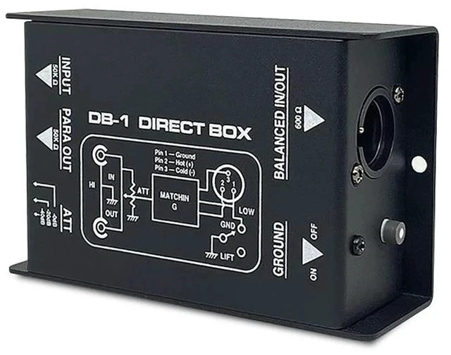 Alt view image 2 of 7 - Passive DI Box Direct Box with Audio Isolation, Eliminates Ground Loop Noise, Converts High-Impedance to Low-Impedance Signal for Mixers / Interfaces