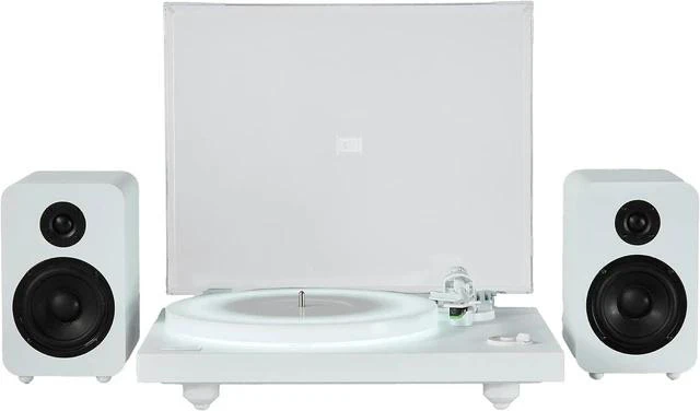 Main image of Polaris II Bluetooth Turntable System | All-White Modular Design with LED-Illuminated Platter, Rocket Magnet Cartridge, Bluetooth Output & 40 W Bookshelf Speakers