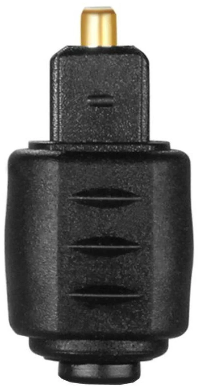 Alt view image 2 of 6 - TOSLINK Optical Audio Adapter Square to Round 3.5mm, TOSLINK Square Male to 3.5mm Round Female SPDIF Optical Audio Converter Connector