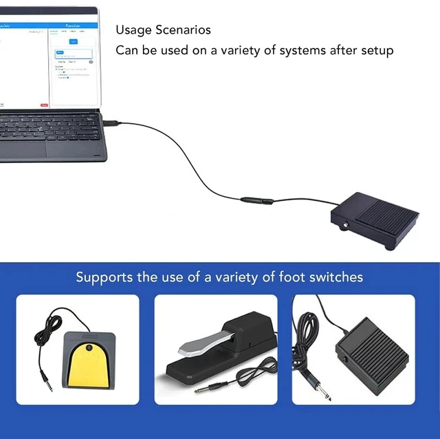 Alt view image 2 of 7 - USB to 6.5mm Audio Adapter, 4.3ft USB Switching Cable with 6.5mm Female Jack for PC Gaming & Custom Key Mapping, Compatible with, OS X
