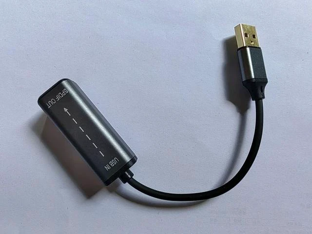 Main image of Aluminum USB-A to TOSLINK Optical Audio Adapter USB Male to SPDIF Fiber Female, Digital Audio Signal Converter, PCM Support for Soundbars / DAC / AV Receivers