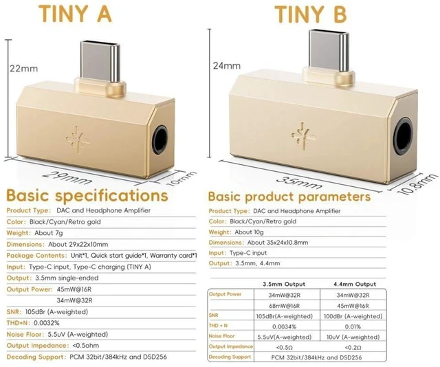 Alt view image 2 of 4 - /Snowsky Tiny Portable DAC & Headphone Amplifier, Hi-Res USB DAC, PEQ Precision Tuning, PCM 384kHz/DSD256 Decoding, Android App/Web Control,3.5mm + 4.4mm Dual Outputs(Tiny B Silver)
