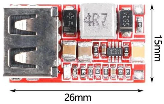 Alt view image 5 of 6 - 5pcs DC-DC Buck Step Down Converter 6-24V to 5V 3A USB Step Down Module Efficiency 97.5% Power Adapter for Car Power USB Mobile Phone Charger