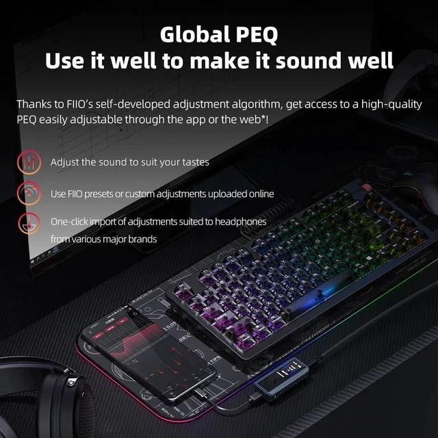Alt view image 4 of 7 - BTR13 Bluetooth Headphone Amplifier with LDAC, aptX Adaptive, aptX HD, AAC (Dual CS43131 3.5mm Unbalanced & 4.4mm Balanced Output) (Black)