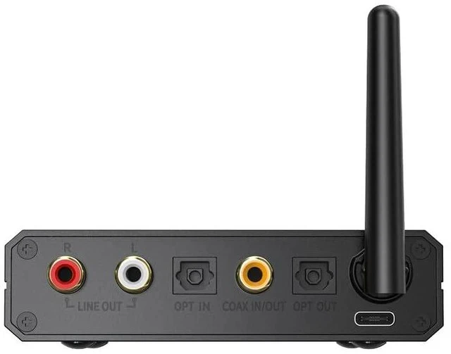 Alt view image 2 of 7 - BR13 HiFi Bluetooth 5.1 Music Receiver Long Range Bluetooth Adapter with USB DAC, LDAC/aptX Low Latency, OLED Display & RCA Optical Coaxial Output for Home Stereo,PC/TV