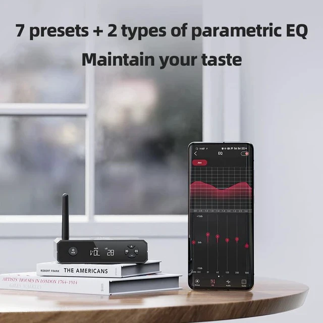 Alt view image 5 of 7 - BR13 HiFi Bluetooth 5.1 Music Receiver Long Range Bluetooth Adapter with USB DAC, LDAC/aptX Low Latency, OLED Display & RCA Optical Coaxial Output for Home Stereo,PC/TV
