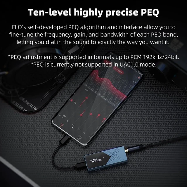 Alt view image 5 of 7 - KA17 Portable USB DAC Audio HiFi Decoder, Dual ES9069Q PCM768 DSD512 3.5/4.4mm Output for Android iOS Mac Win10 (Blue)