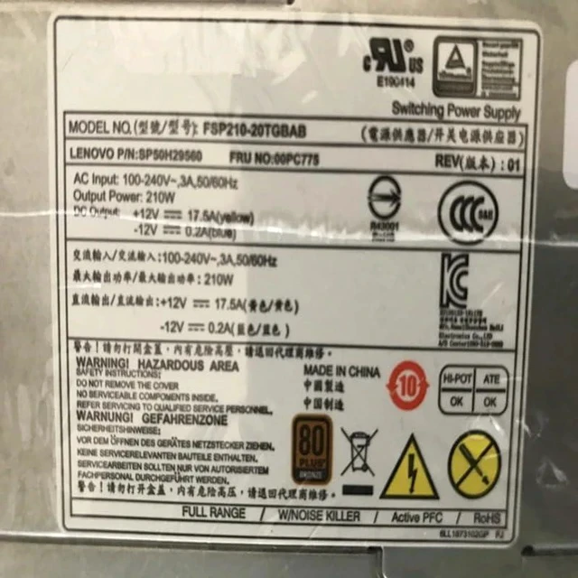 Alt view image 6 of 6 - PSU 210W Power Supply FSP210-20TGBAB FSP210-20TGBAA 54Y8977 PA-2221-3 PCE025 HK310-71PP 00PC746