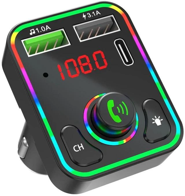 Main image of F3 Car Bluetooth MP3 Player FM Transmitter, U-Disk Music Player, PD Fast Charger, Hands-Free Call Receiver