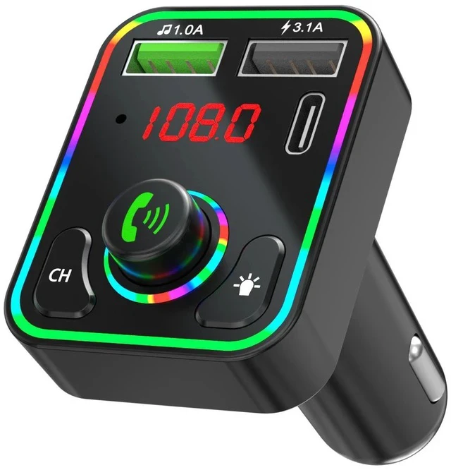 Alt view image 3 of 7 - F3 Car Bluetooth MP3 Player FM Transmitter, U-Disk Music Player, PD Fast Charger, Hands-Free Call Receiver