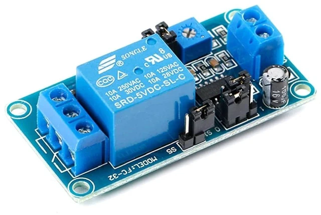 Alt view image 2 of 5 - 5V Power On Time Delay Relay Module, Adjustable Delay Timer Circuit Board, for Automation Projects