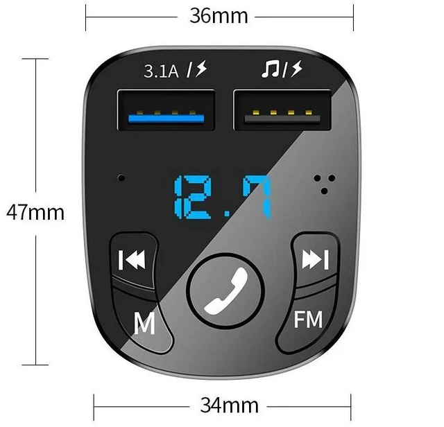 Alt view image 4 of 6 - Multifunctional Car MP3 Player FM Bluetooth Receiver, Music Streaming via U-Disk, Dual USB Fast Charging Car Accessory