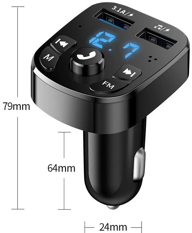Alt view image 6 of 6 - Multifunctional Car MP3 Player FM Bluetooth Receiver, Music Streaming via U-Disk, Dual USB Fast Charging Car Accessory