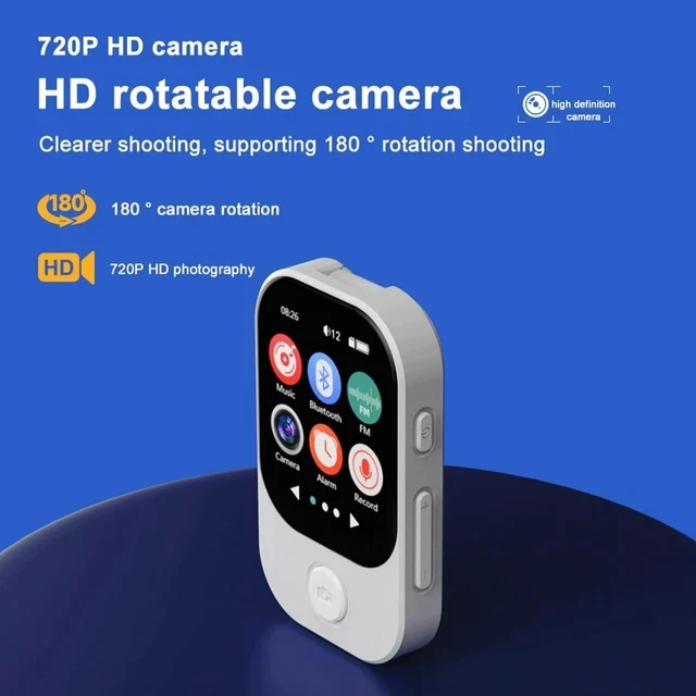 Alt view image 5 of 7 - MP3 Player with 720P Camera, Multiple Formats, FM Radio, E Books, Alarm Clock, Stopwatch, Recording - Up to 128GB Expansion, 500mAh Battery (with 32G Memory Card)