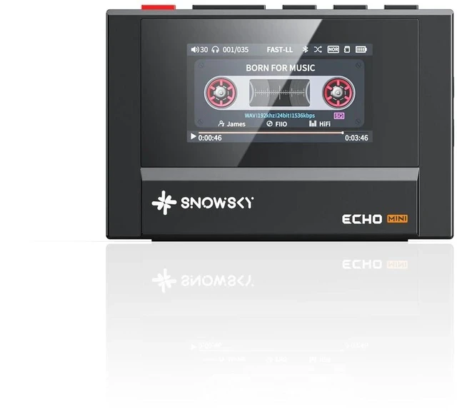 Alt view image 2 of 4 - SnowSky/ Echo MINI HiFi Bluetooth MP3 Player, 15Hours Playback, Independent Volume Control with 3.5mm/4.4mm Headphones Outputs (Black)