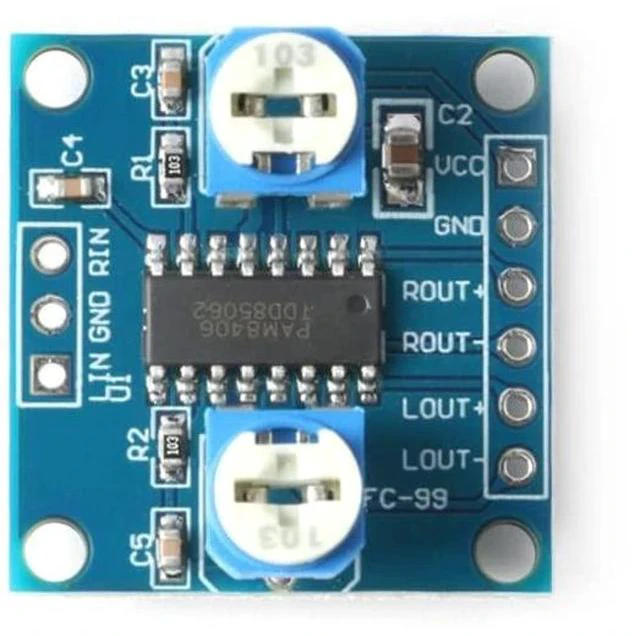 Alt view image 3 of 6 - 5Pcs PAM8406 5Wx2 Digital Amplifier Module Board 5W+5W Dual-Channel 2.5V-5V PAM8406 Stereo Audio Module Noise-Free Class D Power Amplifier Module with Volume Potentiometer