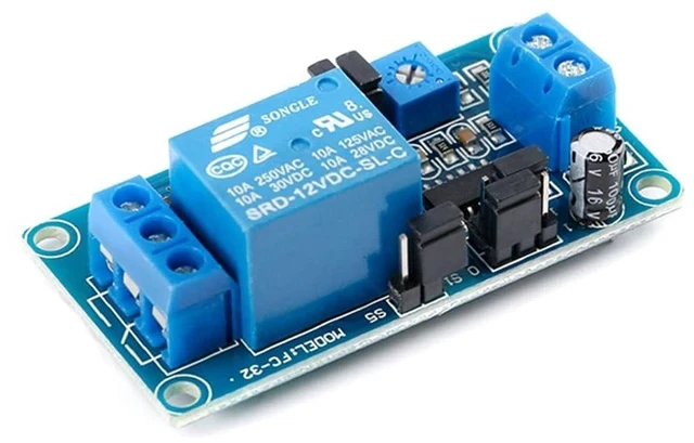 Alt view image 2 of 5 - 12V Power On Time Delay Relay Module, Adjustable Delay Timer Circuit Board, for Automation Projects