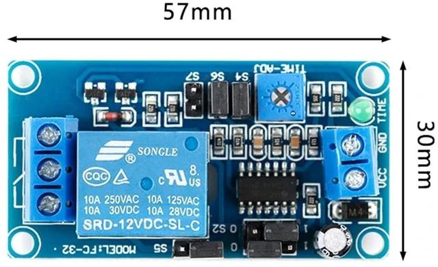 Alt view image 5 of 5 - 5V Power On Time Delay Relay Module, Adjustable Delay Timer Circuit Board, for Automation Projects