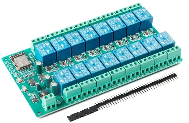 Alt view image 2 of 3 - ESP8266 24V Relay Module, 16 Channel 10A ESP-12F Development Board for Smart Home IoT, DC24V Power Supply