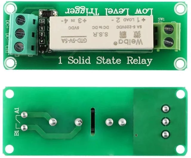 Main image of 5V 1 Channel Solid State Relay Module, Low Level Trigger, 5A DC Control for Raspberry Pi