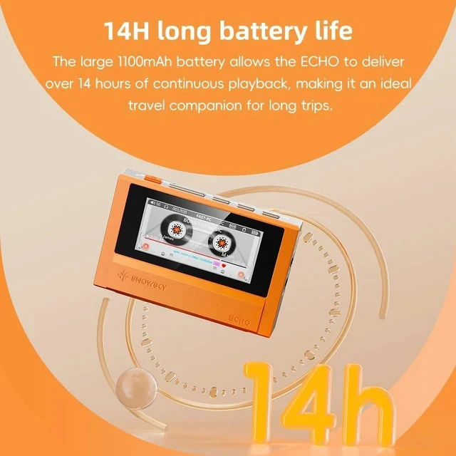 Alt view image 5 of 7 - Echo 4G Hi-Res Digital Audio Player, Dual DAC Bluetooth Music Player, 4.4mm Balanced Output, Color Screen, Portable DAP (Green 4G)