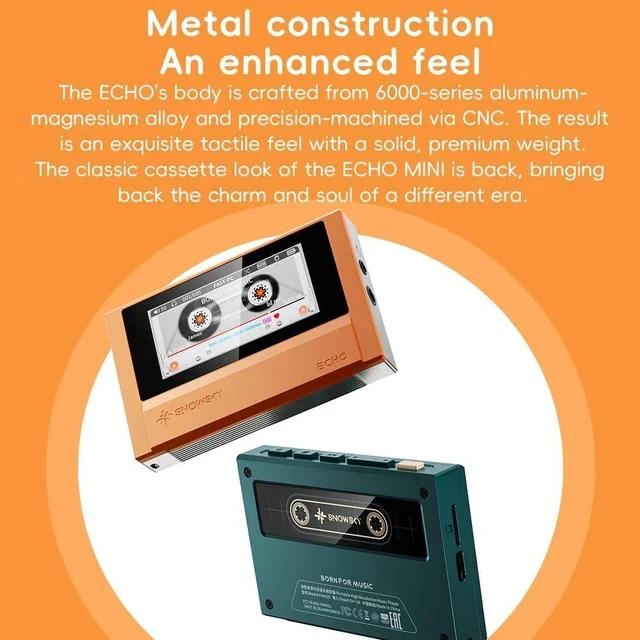 Alt view image 4 of 7 - Echo 4G Hi-Res Digital Audio Player, Dual DAC Bluetooth Music Player, 4.4mm Balanced Output, Color Screen, Portable DAP (Black 4G)