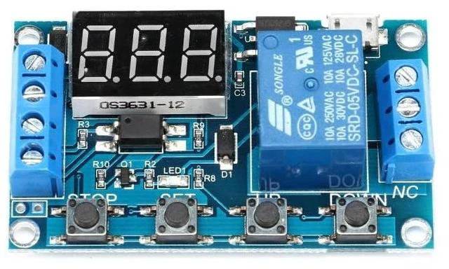 Alt view image 5 of 5 - DC 6-30V Timer Delay Triggered Relay Module 1 Channel Way 5V Multifunction Switch Control Relay Cycle Timer Digit LED Display Micro USB