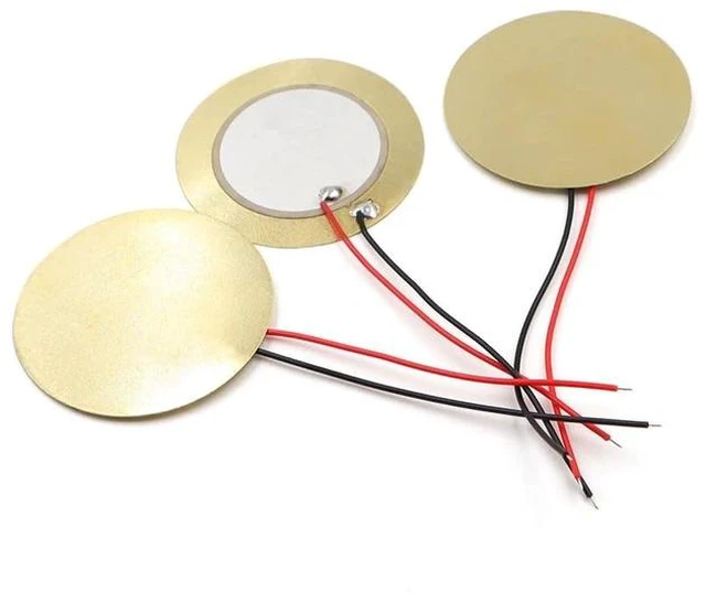 Alt view image 2 of 4 - 30pcs 41mm Piezo Buzzer Disc with Copper Plate Wired Lead Acoustic Sensor for Guitar Drum Trigger