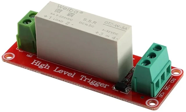 Alt view image 2 of 3 - 5V 1 Channel Solid State Relay Module, Low Level Trigger, 5A DC Control (1 Channel)