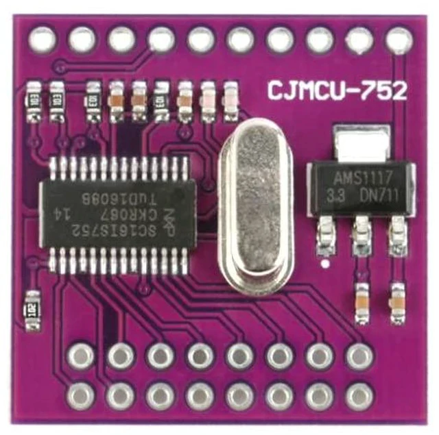 Alt view image 5 of 6 - 2Pcs SC16IS752 I2C SPI to UART Serial Adapter Module, Dual Channel UART Conversion with Pins