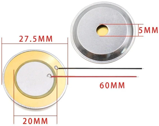 Alt view image 2 of 4 - 30mm Copper Plate Piezo Disc Transducer for Drum Trigger Guitar Pickup Acoustic Sensor