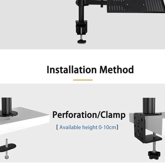 Alt view image 3 of 7 - Dual-Screen Desk Mount Mechanical Arm for Laptop + Secondary Monitor, 360° Swivel & Tilt, Space-Saving Suspended Stand