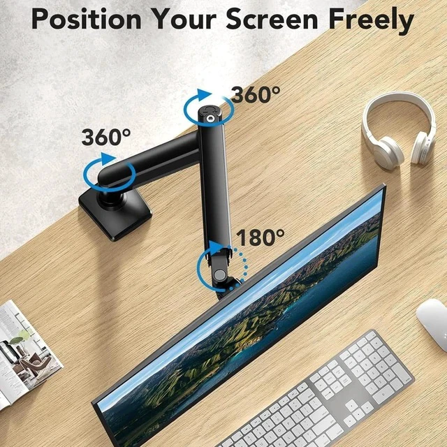 Alt view image 2 of 7 - Monitor Desk Mount Mechanical Arm for Screen Height Adjustment, Ergonomic Lifting Stand