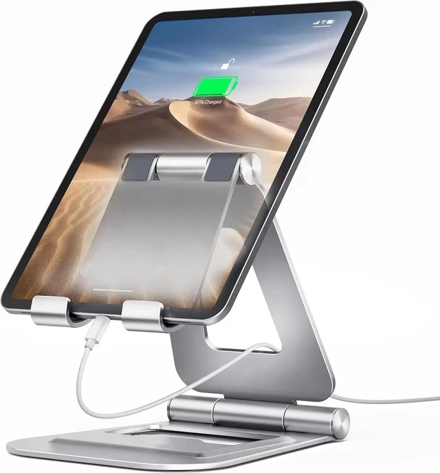 Alt view image 7 of 7 - Aluminum alloy tabletop lazy chair stand - Portable double-fold flatbed stand with adjustable tabletop for live streaming A5 black