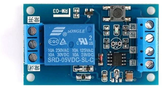 Alt view image 4 of 5 - 5V Bistable Relay Module Single Key Switch for Automotive Tuning Self-Locking One Touch Start-Stop Button