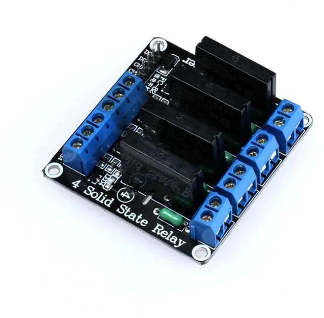 Alt view image 4 of 6 - 4 Channel 5V Low Level Trigger Solid State Relay Module with Fuse, 4 Way 250V 2A for Industrial Control Applications