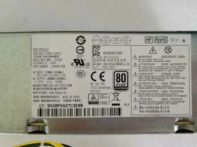 Alt view image 5 of 5 - L08404-004 L08404-002 L08404-001 PCH021 D18-180P1A PA-1181-3HC Original New Power Supply for H P 600 G5 SFF 180W