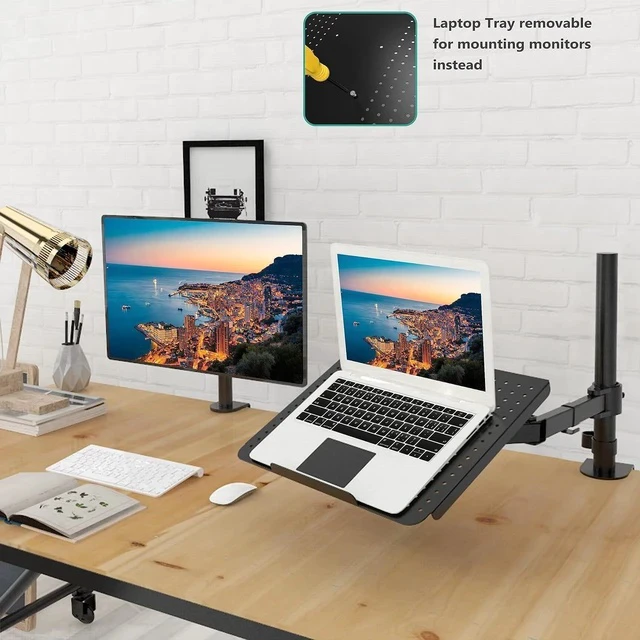 Alt view image 2 of 7 - Laptop Stand with Cooling Rotating Height-Adjustable Ergonomic Desk Stand, Universal Notebook Riser Tray for Standing/Sitting Office