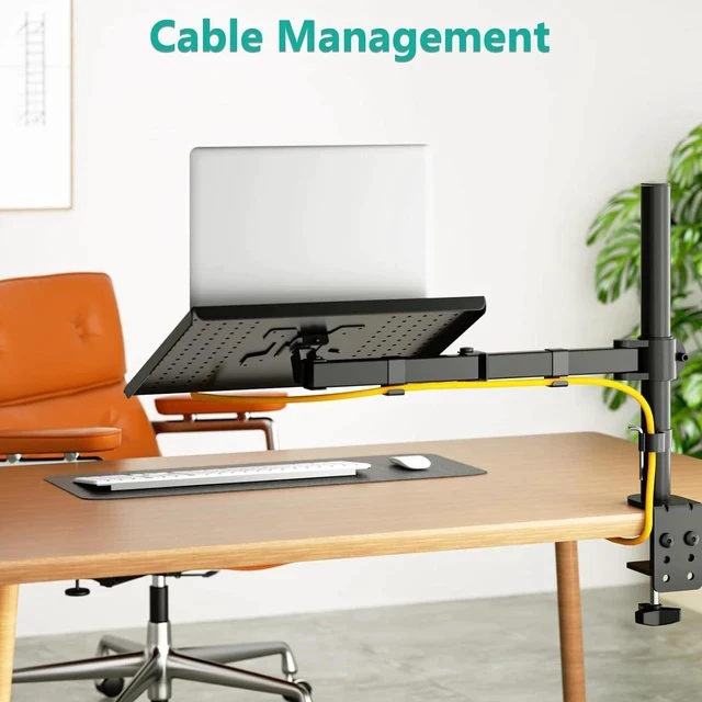 Alt view image 3 of 7 - Laptop Stand with Cooling Rotating Height-Adjustable Ergonomic Desk Stand, Universal Notebook Riser Tray for Standing/Sitting Office