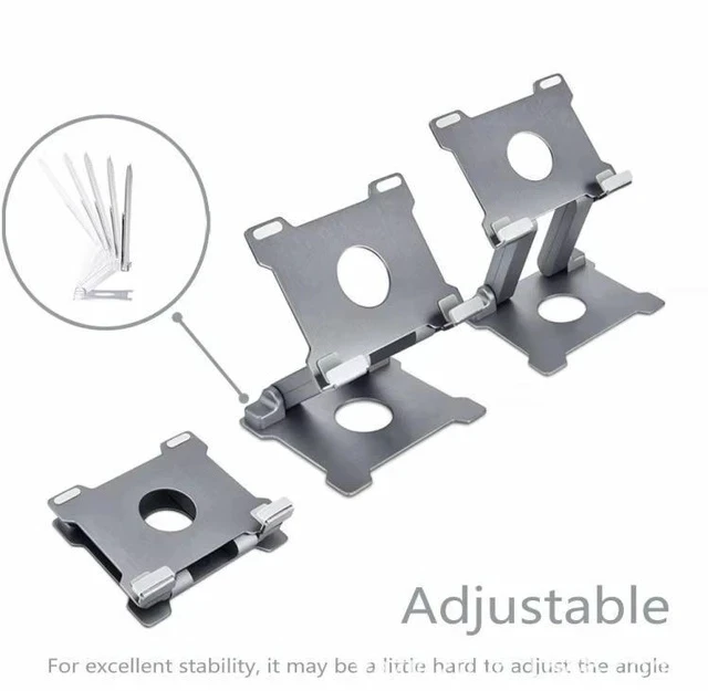Alt view image 3 of 7 - T27 Portable Folding Aluminum Tablet Stand, Universal Adjustable iPad & Tablet Holder for 6-13 Inch Devices, Lightweight Travel Desktop Stand