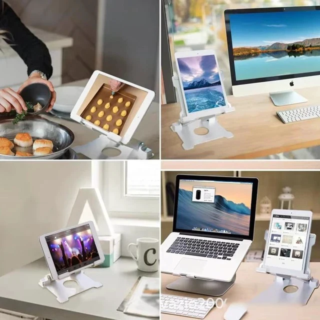 Alt view image 4 of 7 - T27 Portable Folding Aluminum Tablet Stand, Universal Adjustable iPad & Tablet Holder for 6-13 Inch Devices, Lightweight Travel Desktop Stand