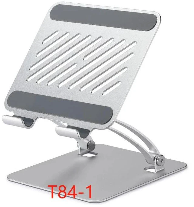 Alt view image 5 of 7 - T84-1 Portable Folding Aluminum Tablet Stand, Gaming Desktop Holder for 4-16.5 Inch Tablets & Phones, Adjustable Angle Game Support Stand, Silver